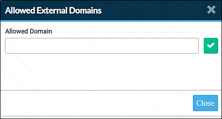 Allowed External Domains dialog box