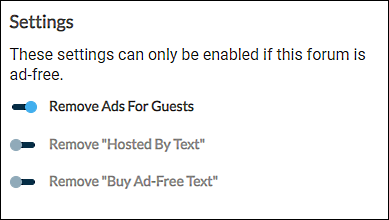 Ad-free settings