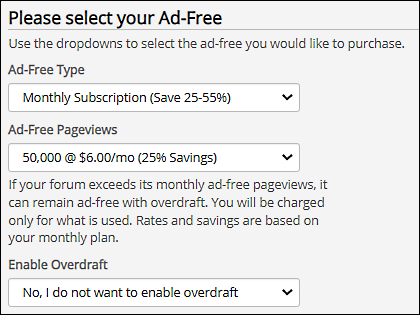 monthly subscription purchase option