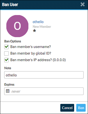 ban by member options