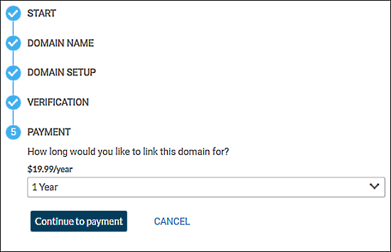 domain linking payment