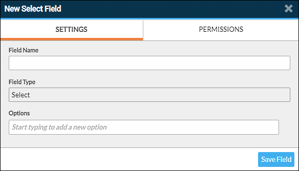 select settings dialog box